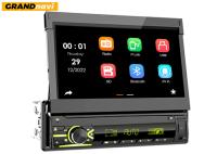 Autoradio simple de vacarme de lumière de 7 couleurs RVB écran tactile escamotable IPS de vacarme simple de 7 pouces
