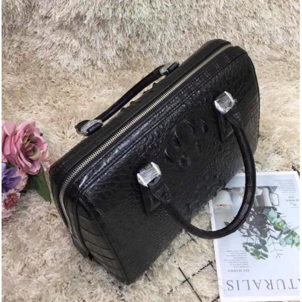 Genuine Real Alligator Skin Women Boston Purse Lady Handbag Exotic Authentic Crocodile Leather Female Cross Shoulder Bag