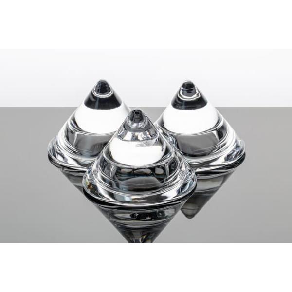 Triple Glass Tealight Candle Holders Triangular Cone Shaped Trio Candle Holder