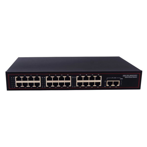 24 Port Full Gigabit PoE Ethernet Switch High Density Desktop PoE Switch 2 Uplink RJ45