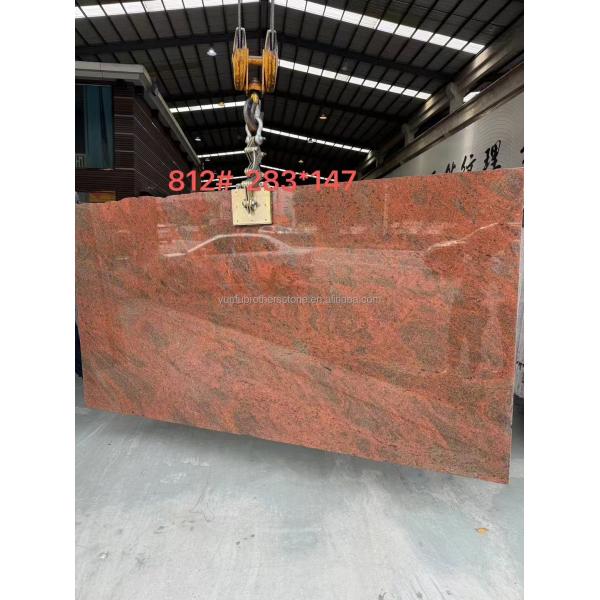 Modern Iron Baltic Red Granite Kitchen Countertop and Staircase Design in Multi Color Red