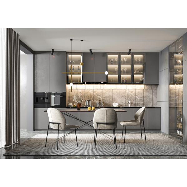 Дизайн кухонного шкафа с большим островом водопада