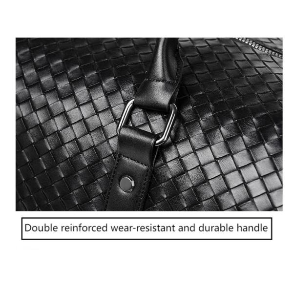 Braid PU Fabric Retro Style Large Sports Duffel Bag Wear Resistant