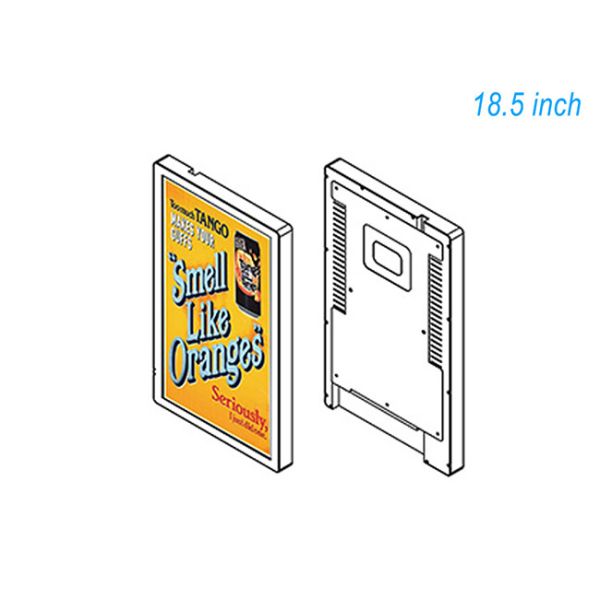 18.5-inch timed on/off department entrance external wall screen with USB flash drive inserted to play triage led digital displays