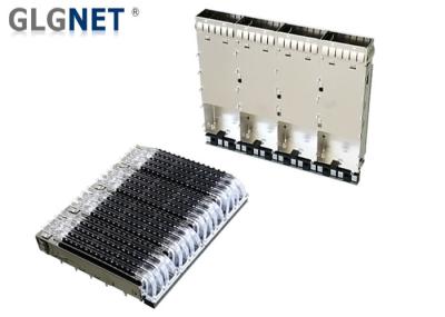 1 x 4 Ganged QSFP28 SFP28 Cage Assembly With Heat Sink Light Pipes