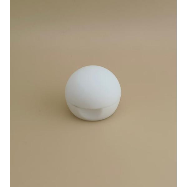 White Plastic Small Smooth Matte Spherical Lid for Cosmetic Bottles