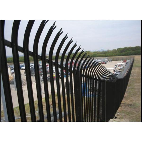 PVC Coated Bend Top Metal Palisade Fencing For Residential Sites / Eco Friendly