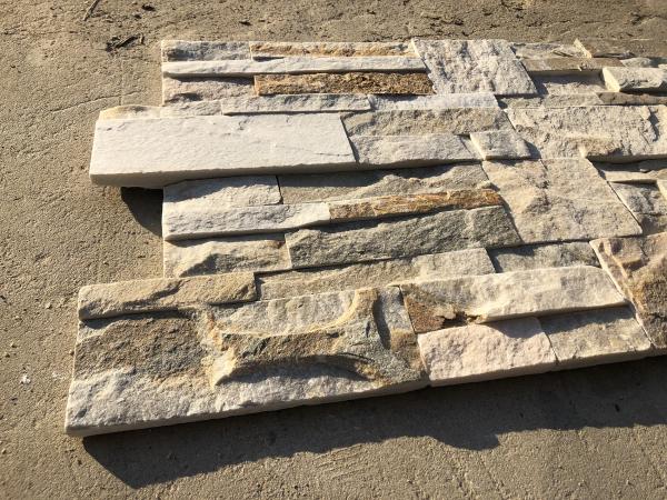 Natural Beige 10mm Stone Veneer Wall Panels Cladding