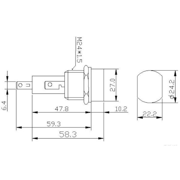 Faston R3-41 30A 250V AC 10X38mm Glass Ceramic Panel Mount Fuse Holder