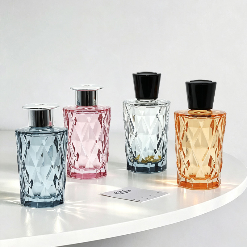 Empty Glass Aroma Diffuser Bottles 190ml Cylinder Reed Fragrance Home
