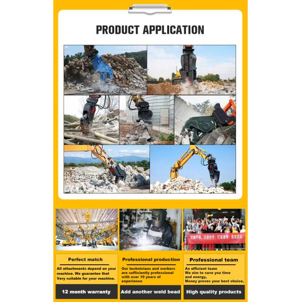 10t 20t 30t 40t Excavator Attachments Hydraulic Concrete Crusher Demolition Pulverizer