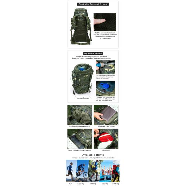 Unisex облегченный рюкзак Molle располагаясь лагерем, многофункциональная тактическая располагаясь лагерем сумка