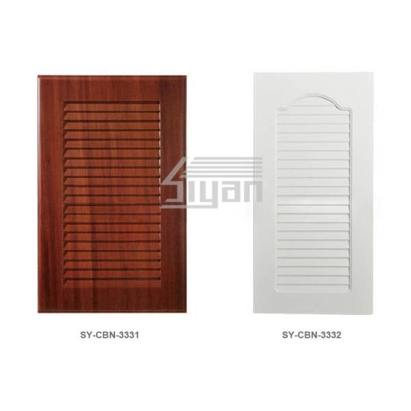 Cnc Carved Louvered Closet Doors Mdf Boards Material With Red Wood Grain