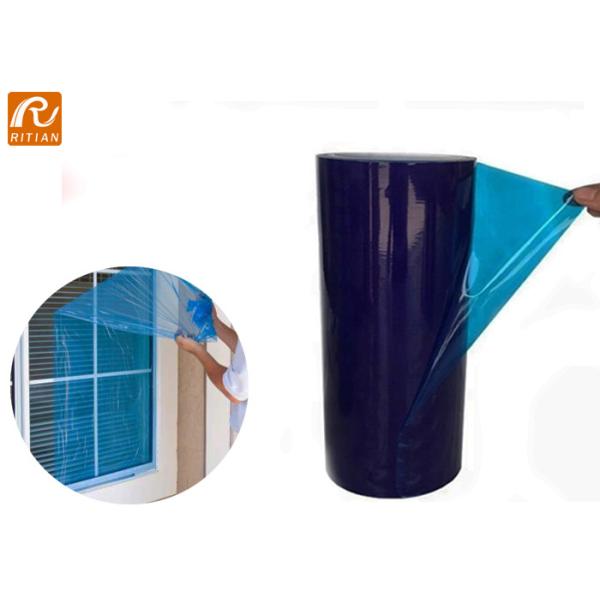 Film de protection de fenêtre en verre de surface bleue amovible Film de masquage de fenêtre en polyéthylène 50cm/60cm/100cm*200m Impression du logo disponible