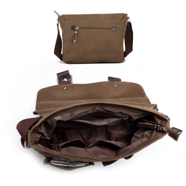 OEM / ODM Unisex Travel Messenger Bag Lightweight Brown Color Classic Style