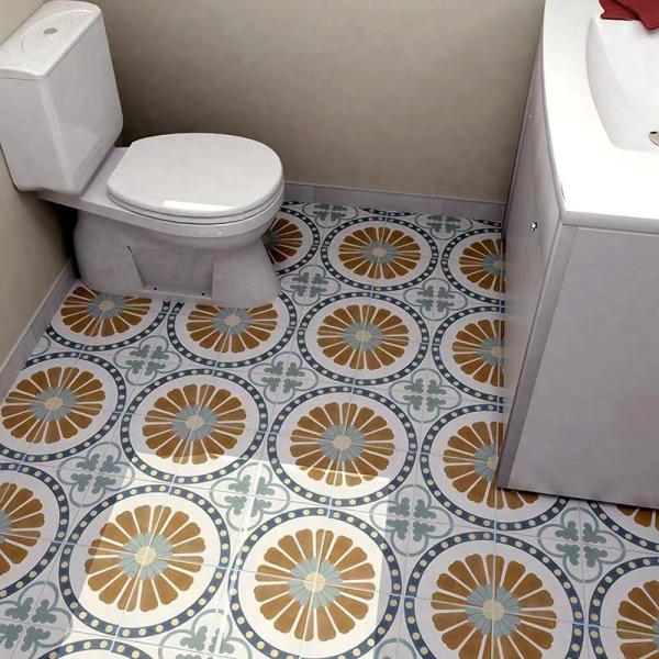 Brown Blue 20x20cm Ceramic Rustic Tile for Kitchen Floor