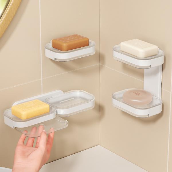 Drill-Free Plastic Shower Caddy Adhesive Shower Organizer for Bathroom and Kitchen