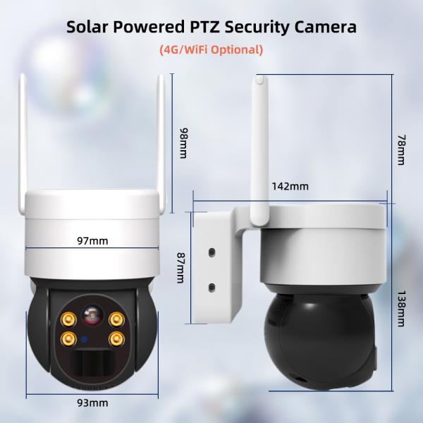 LTE Solar Powered Cellular Security Camera 4MP 10400mAh Battery Powered Security Camera