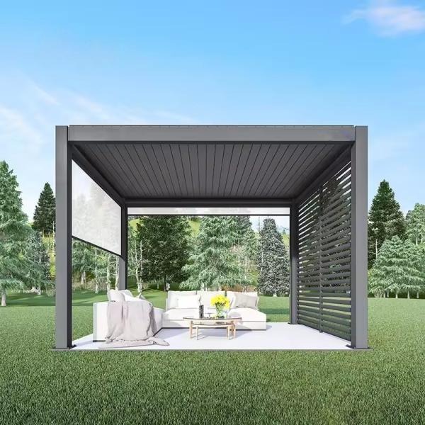 Customizable Aluminum Gazebo With Retractable Roof And Sides Additional Accessories