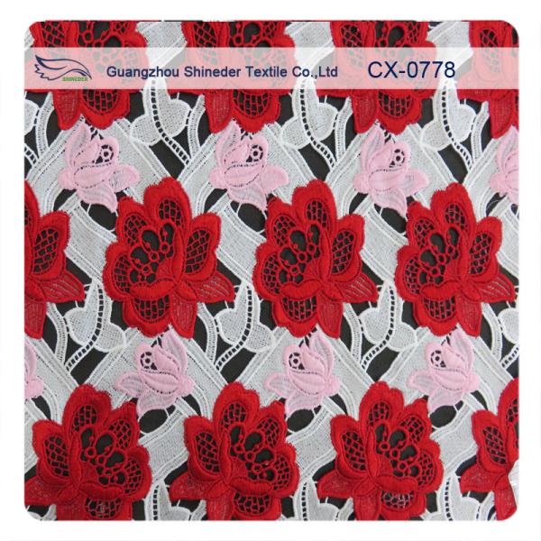 Muti - Color Embroidered Crochet Lace Dressmaking Fabric For Lady