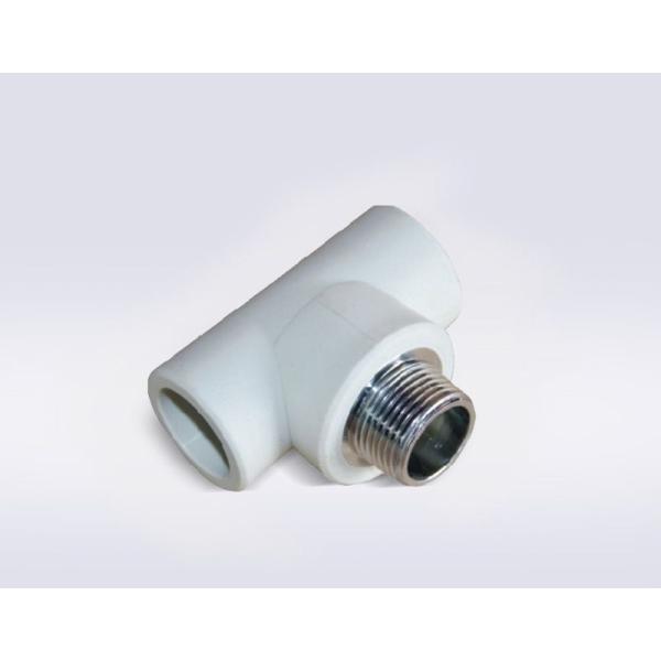 1 Chemical Resist Grey White PPR Male Threaded Tee For Sewage Treatment