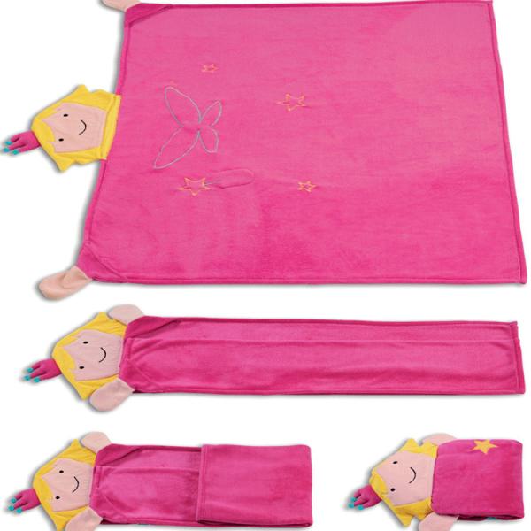 Red Embroidery Flannel Hoodie Blanket Smooth Kids Animal Hooded Blanket