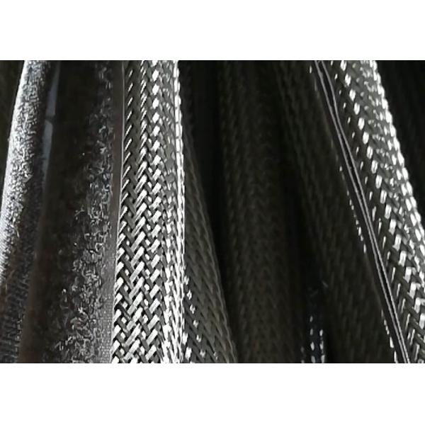 PET Material Velcro Braided Cable Wrap , Velcro Wire Cover For Cables Assemblies