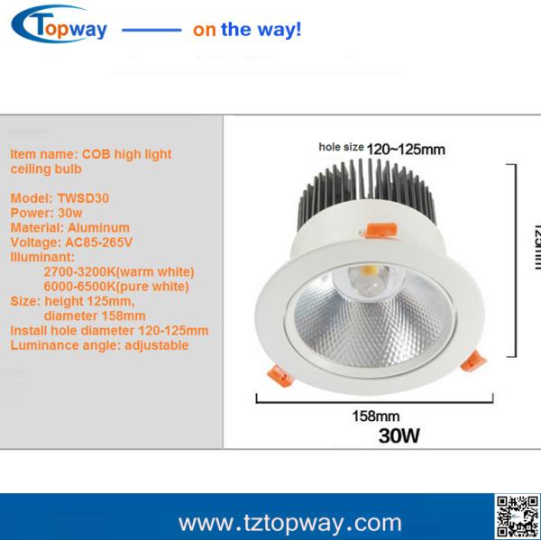 2016 new come 50000hrs working time 25w warm white led ceiling spotlight