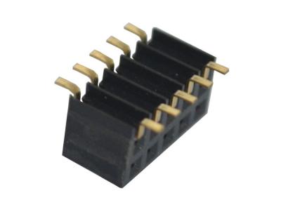 Única fileira 5 Pin Female Header do passo de superfície de Pin Header Black 2.0mm da montagem