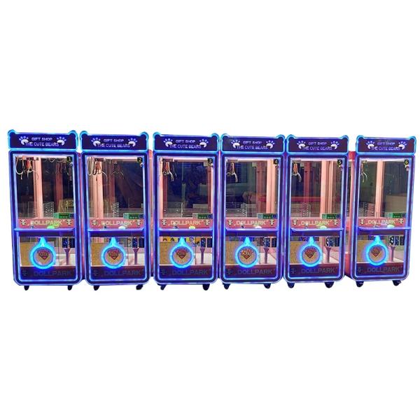 110V/220V Напряженный кран Плюшевая игрушечная кукла Когтистая игрушечная игровая машина с приемником наличных