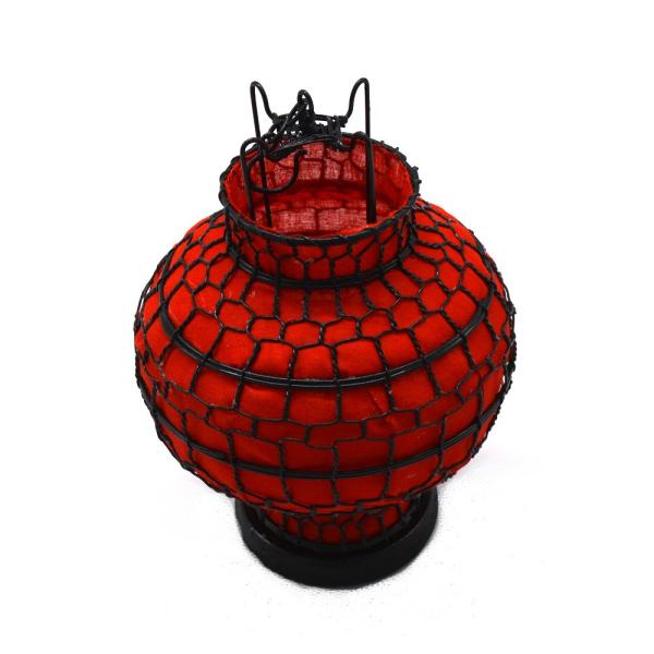 Vintage Cloth Metal Chinese Red Silk Lanterns for Traditional Chinese Style