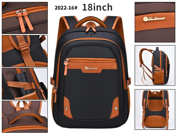 Nylon Business Casual Backpack Waterproof Student School 18 Inch Laptop Rucksack