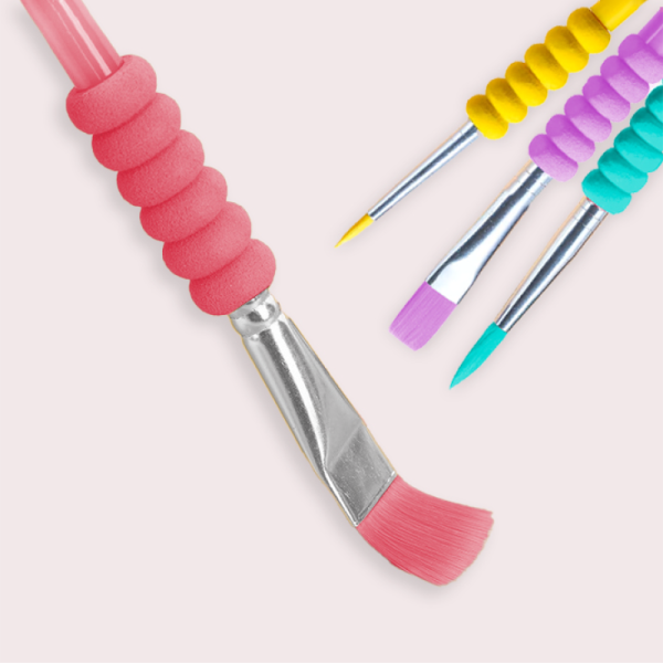 Customized Multicolored 4 Different Tips OEM Nylon Hair Watercolor Acrylic Paint Brush