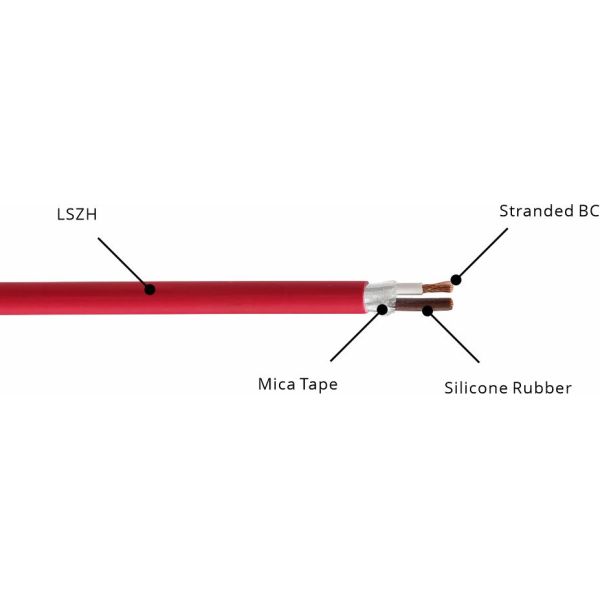 Fire Resistant Cable with FE180 / PH120 Fire Resistance, LSZH Outer Sheath, and Silicone + Mica Insulation for Fire Alarm Systems
