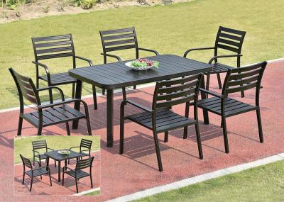 Garden Metal Dining Set / Cast Aluminum Outdoor Furniture Table And Chair