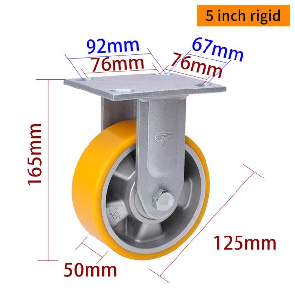 420kg Plate Aluminum 5 Inch Heavy Duty Caster Wheels With Brakes