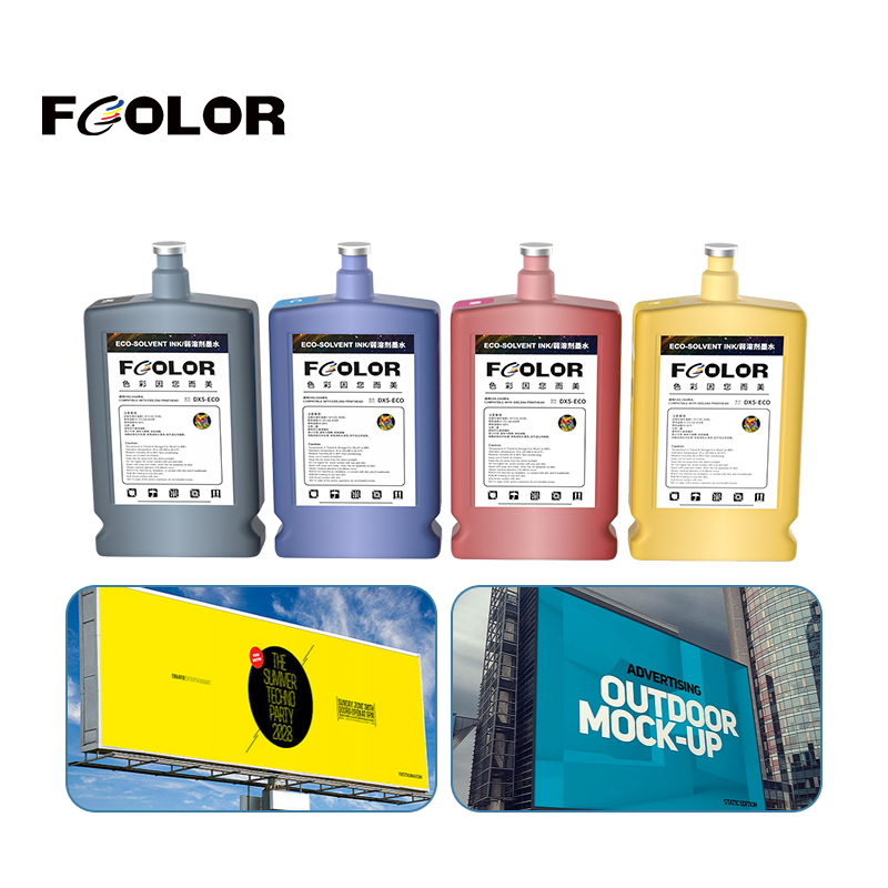 High Quality 500ml-1l Eco-Solvent Printing Ink Compatible With Galaxy Epson Dx4 Dx5 Dx11 Printhead Machine
