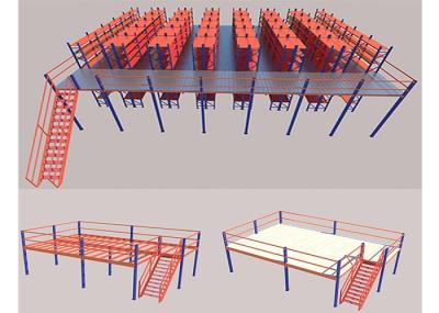 Nível de aço do sistema industrial do racking do mezanino do shelving multi para o armazenamento do armazém