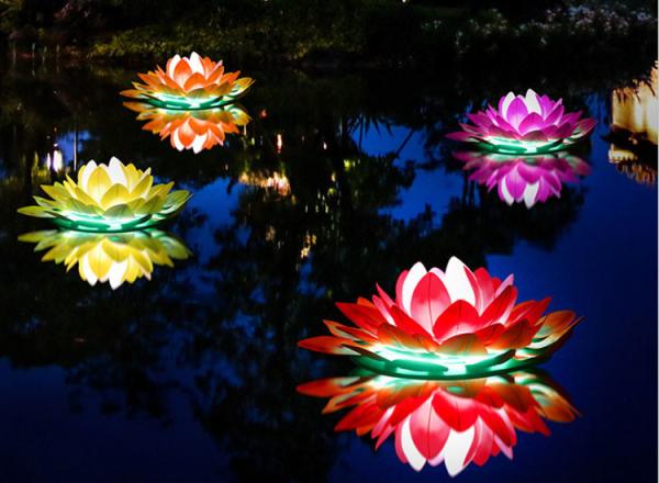 LED Emulation Lotus Lights Water Landscape Outdoor Waterproof Pond Bright Decorative Landscape Project