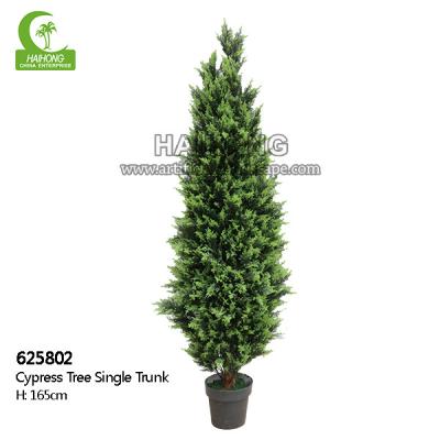 Árvores artificiais feitos a mão de H165cm Cypress exteriores com único tronco