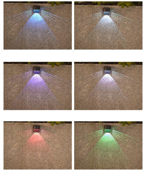 O diodo emissor de luz posto solar exterior da cerca ilumina o cilindro IP68 RGB impermeável