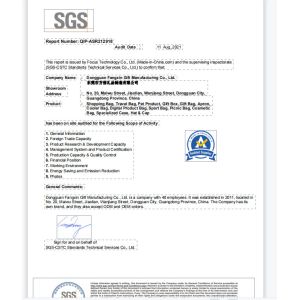 Dongguan Fangxin Gift Manufacturing Co., Ltd. Сертификации