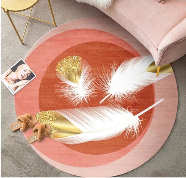 Cartoon Feather And Elsa Pattern Carpet Living Room / Hotel Carpet