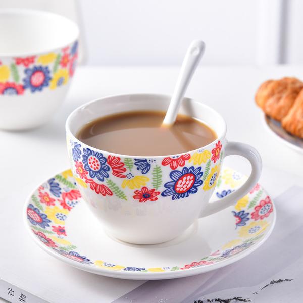 Цветочный дизайн стиль 12 штук керамические чашки и тарелки для чая Taza De Cafe Tasse A Cafe