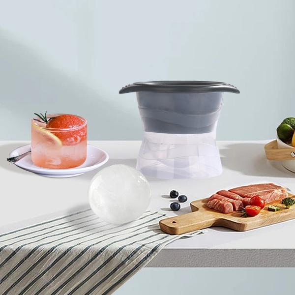 Prensa de congelador de silicone Esfera fabricante de bolas de gelo Molde grande redondo para uísque uísque coquetel bebidas bolas de gelo