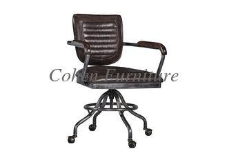 Soft High Back Leather Executive Chair / Desk Chair , Leather Swivel Desk Chair