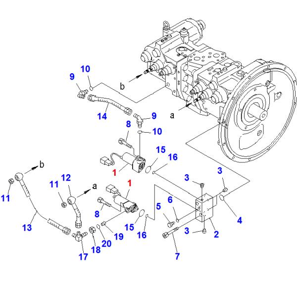 Клапан соленоида 702-21-07010 гидронасоса электрических частей экскаватора KOMATSU PC200-6