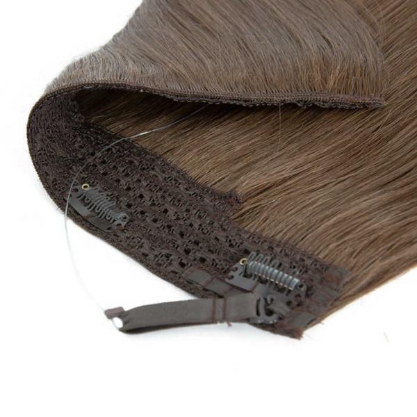 Remy Haloin Hair Extensions Human Hair with Pre-Bonded Style and Invisible Headband