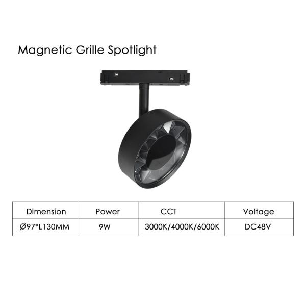 9w Round Magnetic Track Spotlight Living Room Home Lighting Grille Lamp