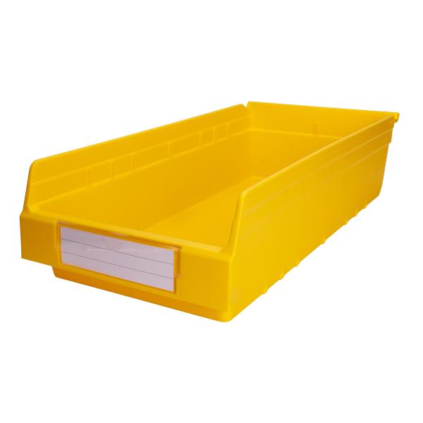 Caja de almacenamiento de juguetes de plástico frontal semiabierta con estante plegable